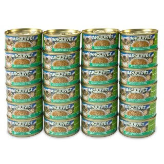 Arquivet Puszka dla kota o smaku białego tuńczyka z warzywami 24 x 80 g Arquivet
