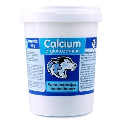 Calcium Preparat witaminowy niebieski z glukozaminą dla psa 400g Medivet Calcium Preparat witaminowy niebieski z glukozaminą dla psa 400g Medivet
