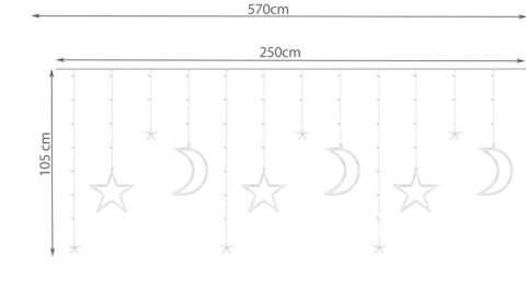 Kurtyna świetlna 138LED - multicolor 31V KŚ11328 Iso Trade