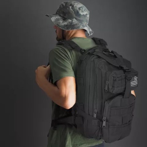 Plecak militarny czarny mały Trizand