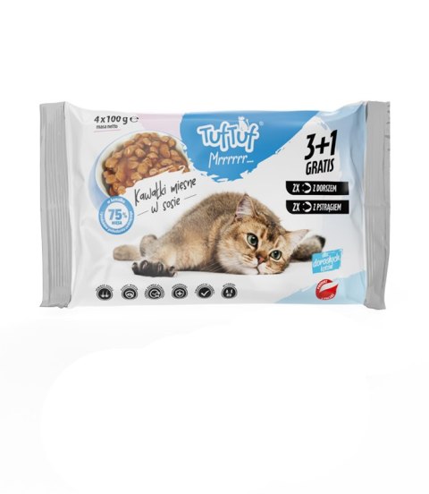TUF TUF saszetki dla kota 40 x 100g RYBA MIX SMAKÓW Tuf Tuf TUF TUF saszetki dla kota 40 x 100g RYBA MIX SMAKÓW Tuf Tuf