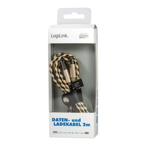 Kabel USB 2.0 A męski do USB-C męski, dł. 2m Kabel USB 2.0 A męski do USB-C męski, dł. 2m