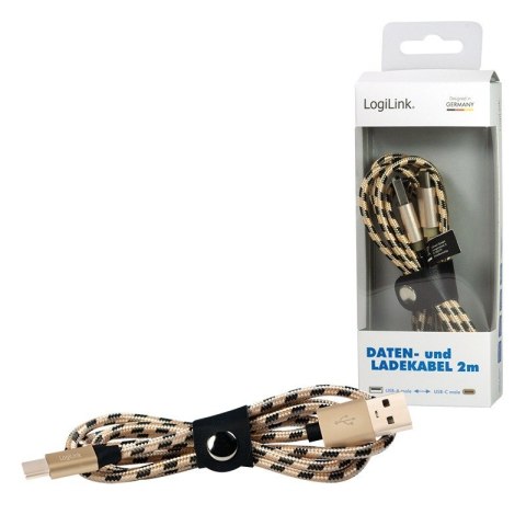 Kabel USB 2.0 A męski do USB-C męski, dł. 2m Kabel USB 2.0 A męski do USB-C męski, dł. 2m