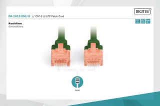 Patch cord U/UTP kat.6 PVC 5m Zielony
