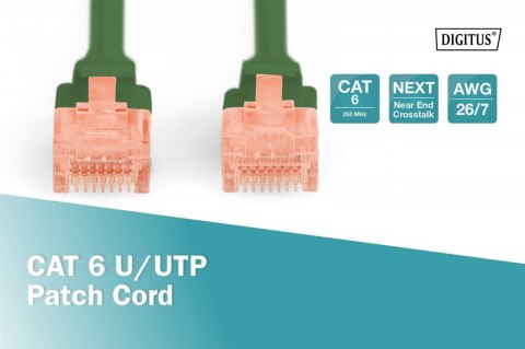 Patch cord U/UTP kat.6 PVC 5m Zielony Patch cord U/UTP kat.6 PVC 5m Zielony