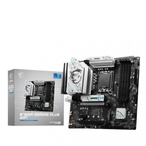 Płyta główna B760M GAMING PLUS WIFI s1700 4DDR5 DP/HDMI mATX Płyta główna B760M GAMING PLUS WIFI s1700 4DDR5 DP/HDMI mATX
