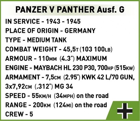 Klocki Panzer V Panther G Pudel 1133 klocków Klocki Panzer V Panther G Pudel 1133 klocków