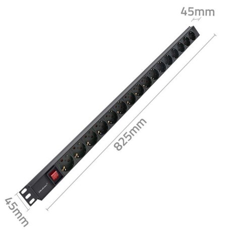 Listwa zasilająca PDU do RACK | 16A | 16xSCHUKO | Pionowa | 1.8m Listwa zasilająca PDU do RACK | 16A | 16xSCHUKO | Pionowa | 1.8m