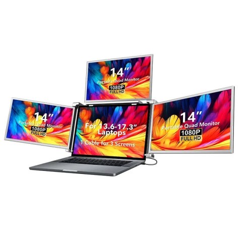 Przenośne monitory do laptopa Smart Life S680 14 cali, 3 monitory IPS, 1080p Full HD Przenośne monitory do laptopa Smart Life S680 14 cali, 3 monitory IPS, 1080p Full HD