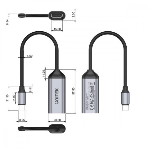 Adapter USB-C - HDMI 2.0; 4K 60Hz; M/F; V1420A Adapter USB-C - HDMI 2.0; 4K 60Hz; M/F; V1420A