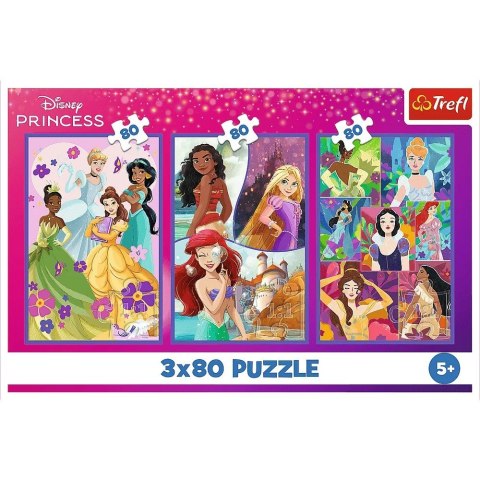 Puzzle 3x80 elementów Księżniczki i przyjaciółki Disney Puzzle 3x80 elementów Księżniczki i przyjaciółki Disney