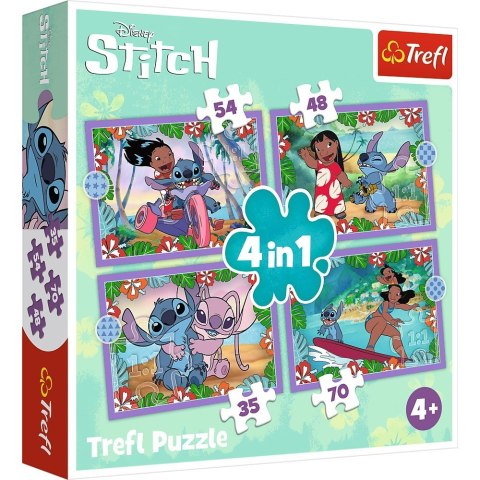 Puzzle 4w1 Szalony dzień Lilo i Stitch Puzzle 4w1 Szalony dzień Lilo i Stitch