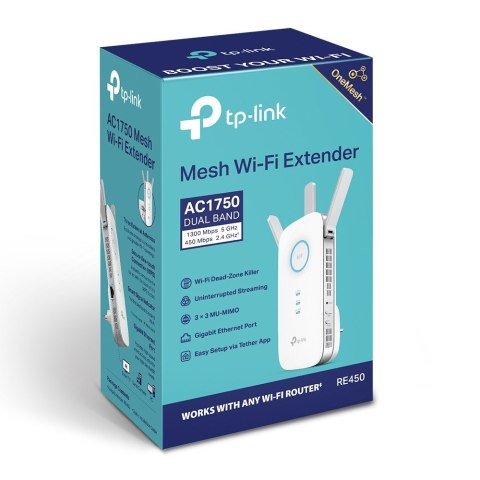 Wzmacniacz sygnału RE450 AC1750 Dual Band Wifi Range Ext Wzmacniacz sygnału RE450 AC1750 Dual Band Wifi Range Ext