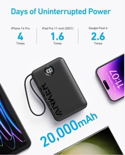 Powerbank 335 20000 mAh 22.5W z kablem USB-C Powerbank 335 20000 mAh 22.5W z kablem USB-C