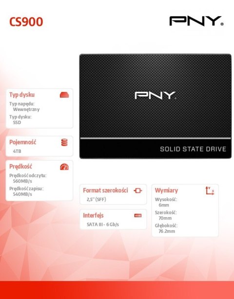 Dysk SSD 4TB 2,5 SATA3 SSD7CS900-4TB-RB Dysk SSD 4TB 2,5 SATA3 SSD7CS900-4TB-RB