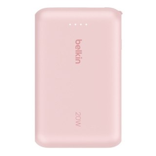 PowerBank BoostCharge 10k mAh 20w wbudowany kabel-C, port-C, różowy