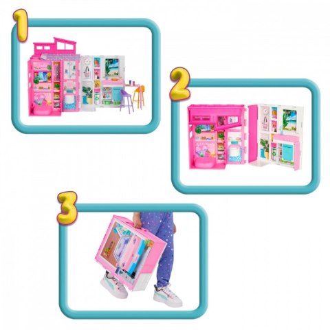 Domek dla lalek Barbie Przytulny domek z wyposażeniem Domek dla lalek Barbie Przytulny domek z wyposażeniem