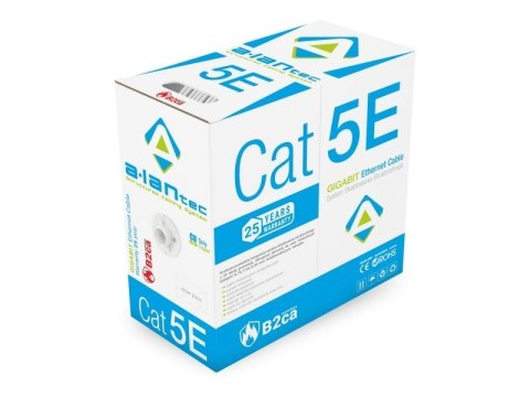Kabel U/UTP kat.5e B2ca LSOH 305m - 25 lat gwarancji Kabel U/UTP kat.5e B2ca LSOH 305m - 25 lat gwarancji