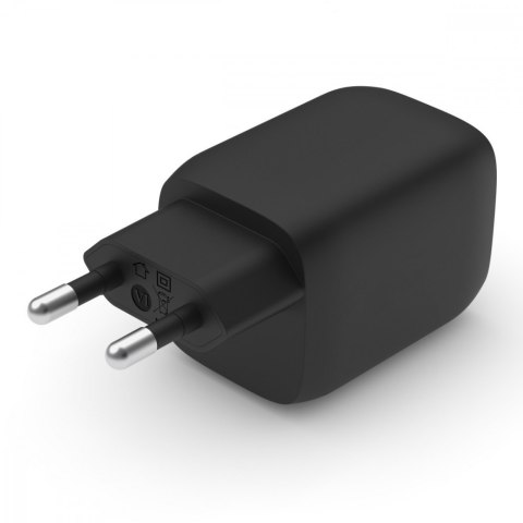 Ładowarka podwójna ścienna 65W USB-C GAN z PPS czarna Ładowarka podwójna ścienna 65W USB-C GAN z PPS czarna