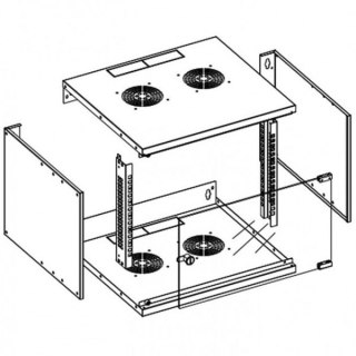 Szafa wisząca ECO 19cali 6U/450mm zmontowana, szara