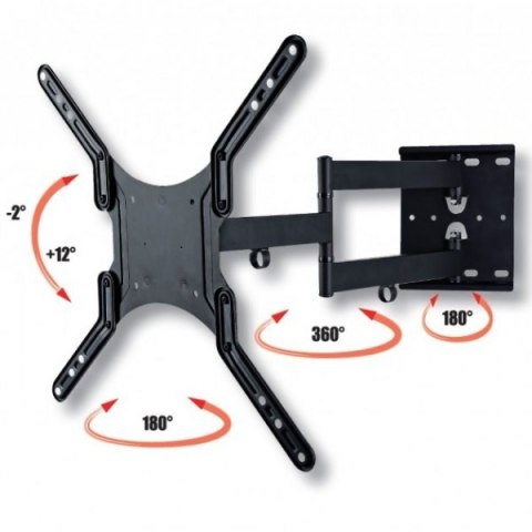 Uchwyt ścienny LCD/LED 23-55cali podwójne ramię, 45kg, czarny Uchwyt ścienny LCD/LED 23-55cali podwójne ramię, 45kg, czarny