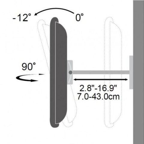 Uchwyt ścienny LCD/LED 42-70cali regulowany, 70kg, czarny Uchwyt ścienny LCD/LED 42-70cali regulowany, 70kg, czarny