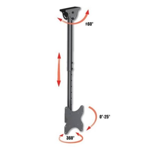 Uchwyt sufitowy LCD/LED 23-42cale 50kg regulowany, czarny Uchwyt sufitowy LCD/LED 23-42cale 50kg regulowany, czarny