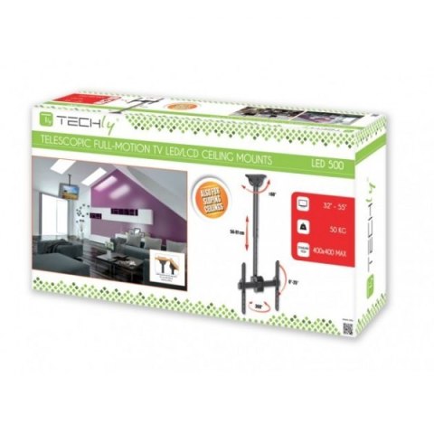Uchwyt sufitowy LCD/LED 32-55cali czarny, 50kg Uchwyt sufitowy LCD/LED 32-55cali czarny, 50kg