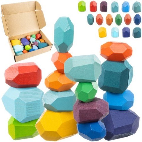 Kamienie/klocki drewniane - 16szt 22475 Kruzzel Kamienie/klocki drewniane - 16szt 22475 Kruzzel