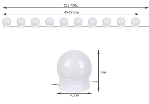 Lampki LED na lustro/ do toaletki- 10szt. Izoxis