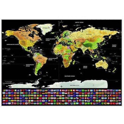 Mapa świata - zdrapka z flagami 23443 Malatec
