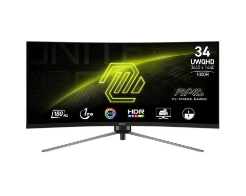 Monitor 34 cale MAG 345CQR LED/WQHD/Curved/180Hz/czarny Monitor 34 cale MAG 345CQR LED/WQHD/Curved/180Hz/czarny