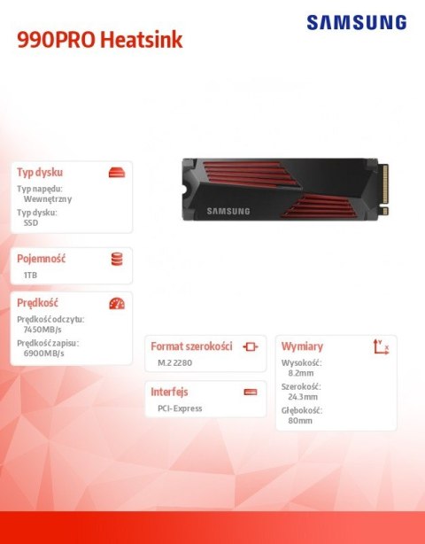 Dysk SSD 990PRO Heatsink NVMe 1TB Dysk SSD 990PRO Heatsink NVMe 1TB