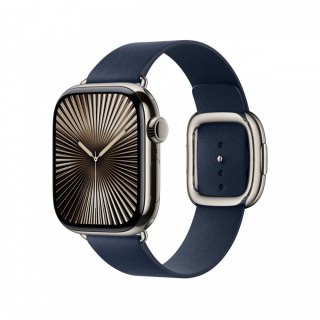 Pasek w kolorze głębinowego błękitu z klamrą nowoczesną do koperty 42 mm - rozmiar M