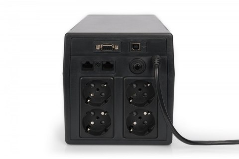 Zasilacz awaryjny UPS Line-Ineractive LCD, 1000VA/600W, 2x12V/7Ah, AVR, 4xSCHUKO, USB, RS232, RJ45