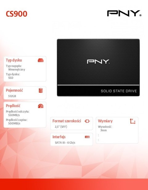 Dysk SSD 512 GB 2,5 S3 SSD7CS900-512-SI BULK Dysk SSD 512 GB 2,5 S3 SSD7CS900-512-SI BULK