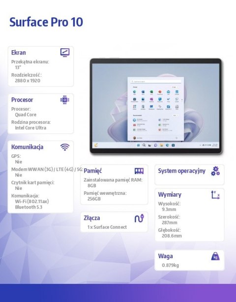 Surface Pro 10 Win11Pro Ultra 5-135H/8GB/256GB/Platinium/ZDR-00004 Surface Pro 10 Win11Pro Ultra 5-135H/8GB/256GB/Platinium/ZDR-00004