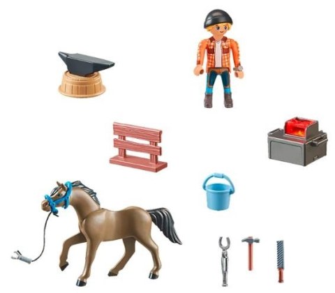 Zestaw z figurkami Horses 71357 Kowal Ben i Achilles Zestaw z figurkami Horses 71357 Kowal Ben i Achilles