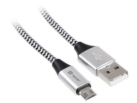 Kabel USB 2.0 AM-micro 1m czarno-srebrny Kabel USB 2.0 AM-micro 1m czarno-srebrny