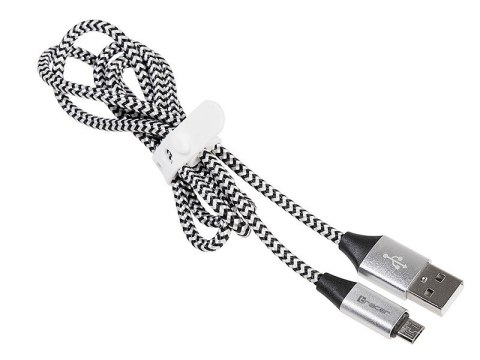 Kabel USB 2.0 AM-micro 1m czarno-srebrny Kabel USB 2.0 AM-micro 1m czarno-srebrny