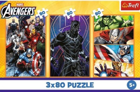 Puzzle 3x80 elementów Dni pełne akcji Avengers Puzzle 3x80 elementów Dni pełne akcji Avengers