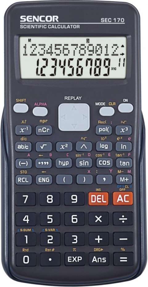 Kalkulator naukowy SEC 170, 240 funkcji, LCD dwuwierszowy 12i10+2 Kalkulator naukowy SEC 170, 240 funkcji, LCD dwuwierszowy 12i10+2