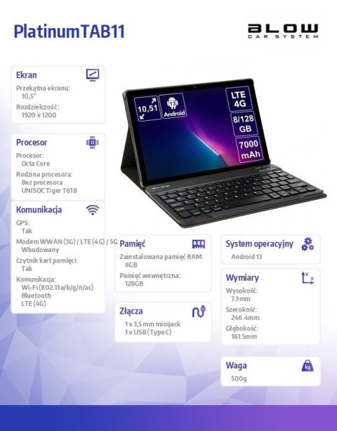 Tablet Plantinum TAB11 4G Etui 10.5 cala Tablet Plantinum TAB11 4G Etui 10.5 cala