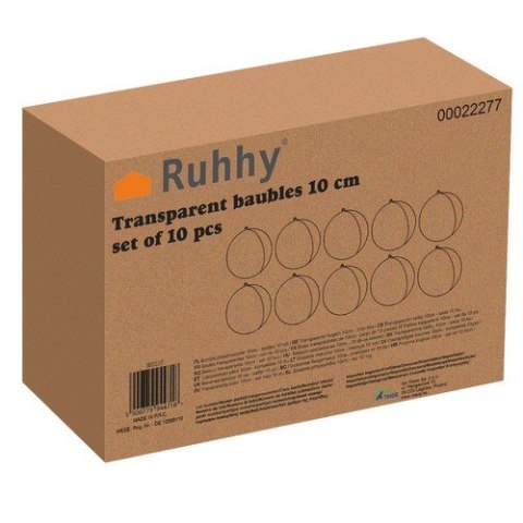 Bombki przezroczyste 10cm zestaw 10szt Ruhhy 22277 Ruhhy