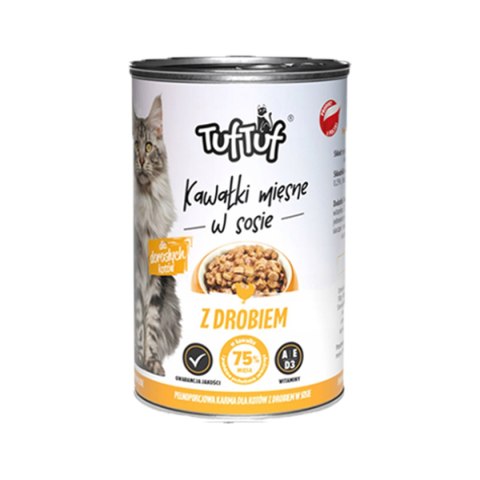 TUF TUF KOT kawałki mięsne z drobiem 415g Tuf Tuf TUF TUF KOT kawałki mięsne z drobiem 415g Tuf Tuf