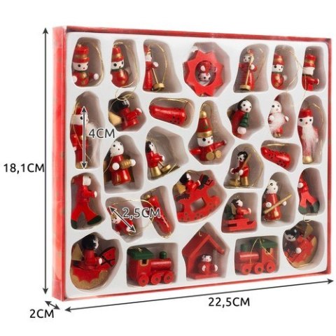 ZAWIESZKI DREWNIANE / BOMBKI NA CHOINKĘ 30 szt Ruhhy