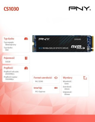 Dysk SSD 512GB M.2 2280 PCIe M280CS1030-512-BLK BULK