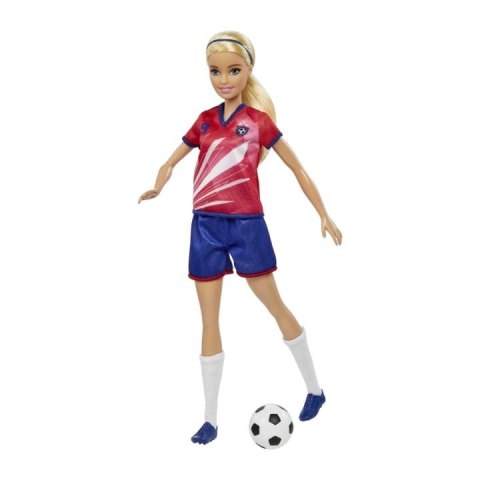 Lalka Barbie Piłkarka czerwona koszulka Lalka Barbie Piłkarka czerwona koszulka