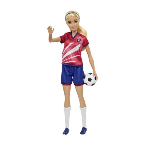 Lalka Barbie Piłkarka czerwona koszulka Lalka Barbie Piłkarka czerwona koszulka