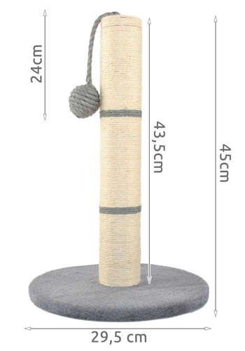 Drapak dla kota - słupek szary 45cm Purlov Drapak dla kota - słupek szary 45cm Purlov